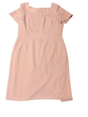 Adrianna Papell women’s Blush Pink Square-Neck Midi Sheath Dress size 16